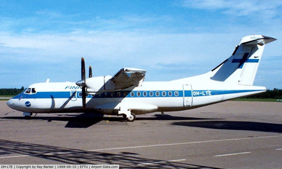 OH-LTE, 1987 ATR 42-300 C/N 044, Aerospatiale ATR-42-320 [044] (Finnair) Turku~OH 10/06/1988
