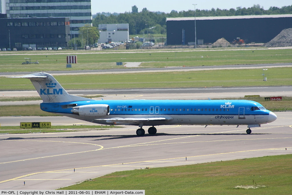 PH-OFL, 1993 Fokker 100 (F-28-0100) C/N 11444, KLM Cityhopper