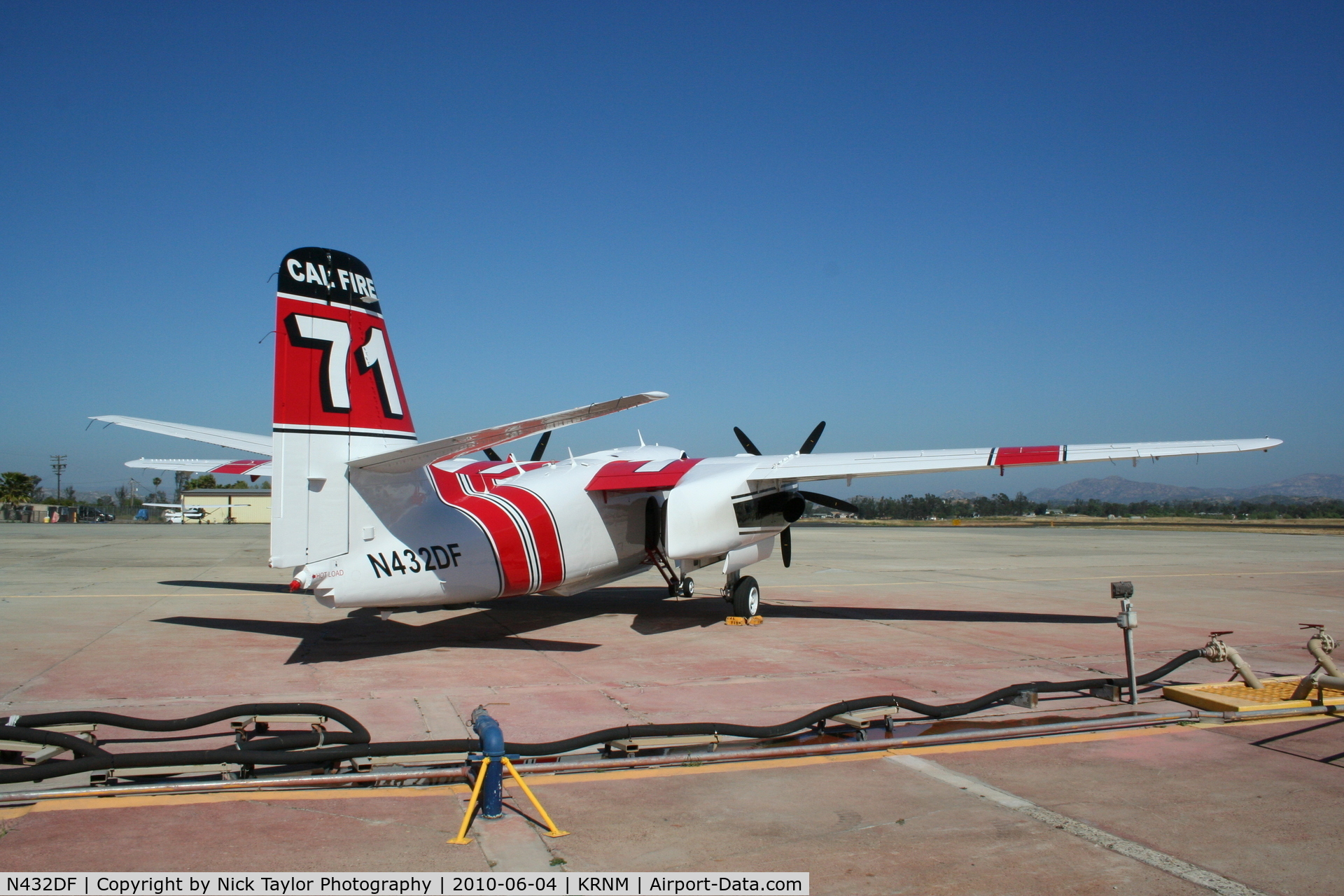 N432DF, Marsh Aviation S-2F3AT C/N 149268, Brand new paint job on Tanker 71. On standby at the Ramona Air Attack base