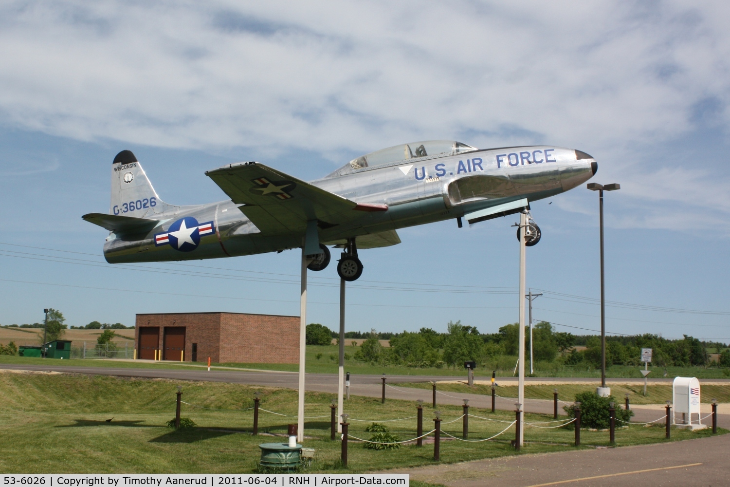 53-6026, 1953 Lockheed T-33A-1-LO Shooting Star C/N 580-9558, Lockheed T-33A-5-LO, c/n: 580-9558.  At the American Legion, near the airport
