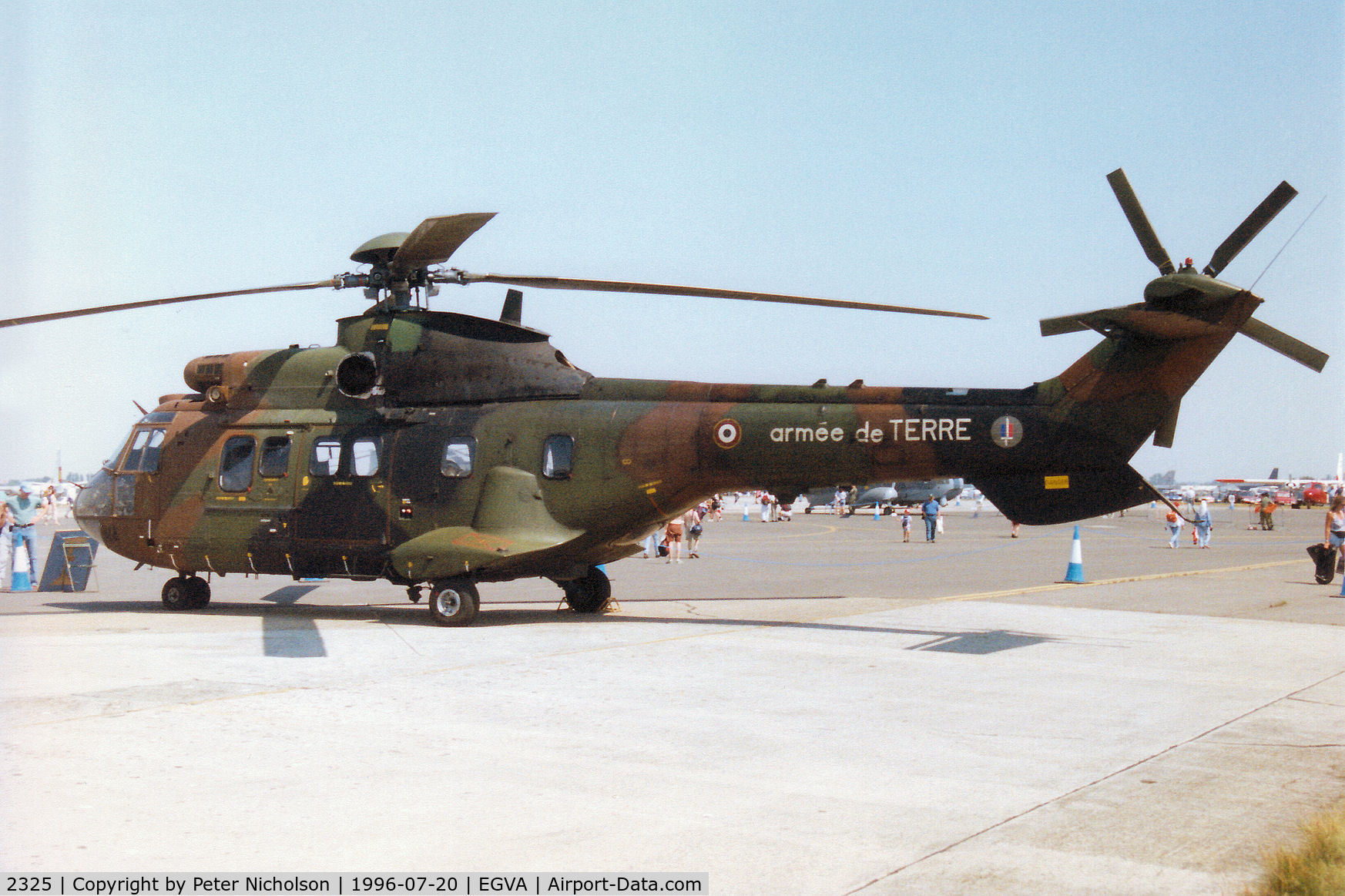 2325, Aérospatiale AS-532UL Cougar C/N 2325, AS-532UL Cougar of 4 RHCM of the French Army on display at the 1996 Royal Intnl Air Tattoo at RAF Fairford.