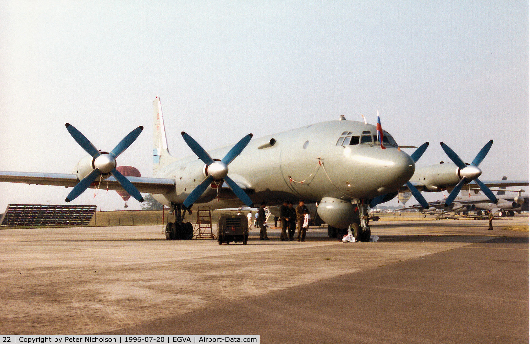22, Ilyushin Il-38 C/N 11006, Russian Navy Il-38 May on display at the 1996 Royal Intnl Air Tattoo at RAF Fairford.