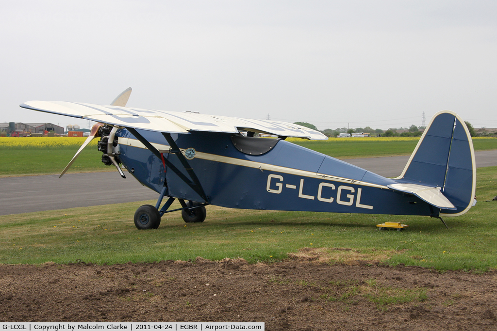 G-LCGL, 1993 Comper CLA7 Swift Replica C/N PFA 103-11089, Comper CLA7 Swift Replica at Breighton Airfield in April 2011.