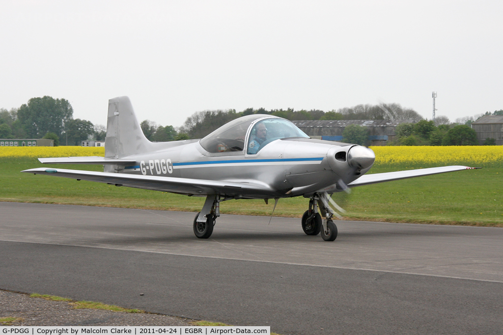 G-PDGG, 1959 Aeromere F-8L Falco III C/N 208, Aeromere Falco F8L Srs 3 at Breighton Airfield, UK in April 2011.