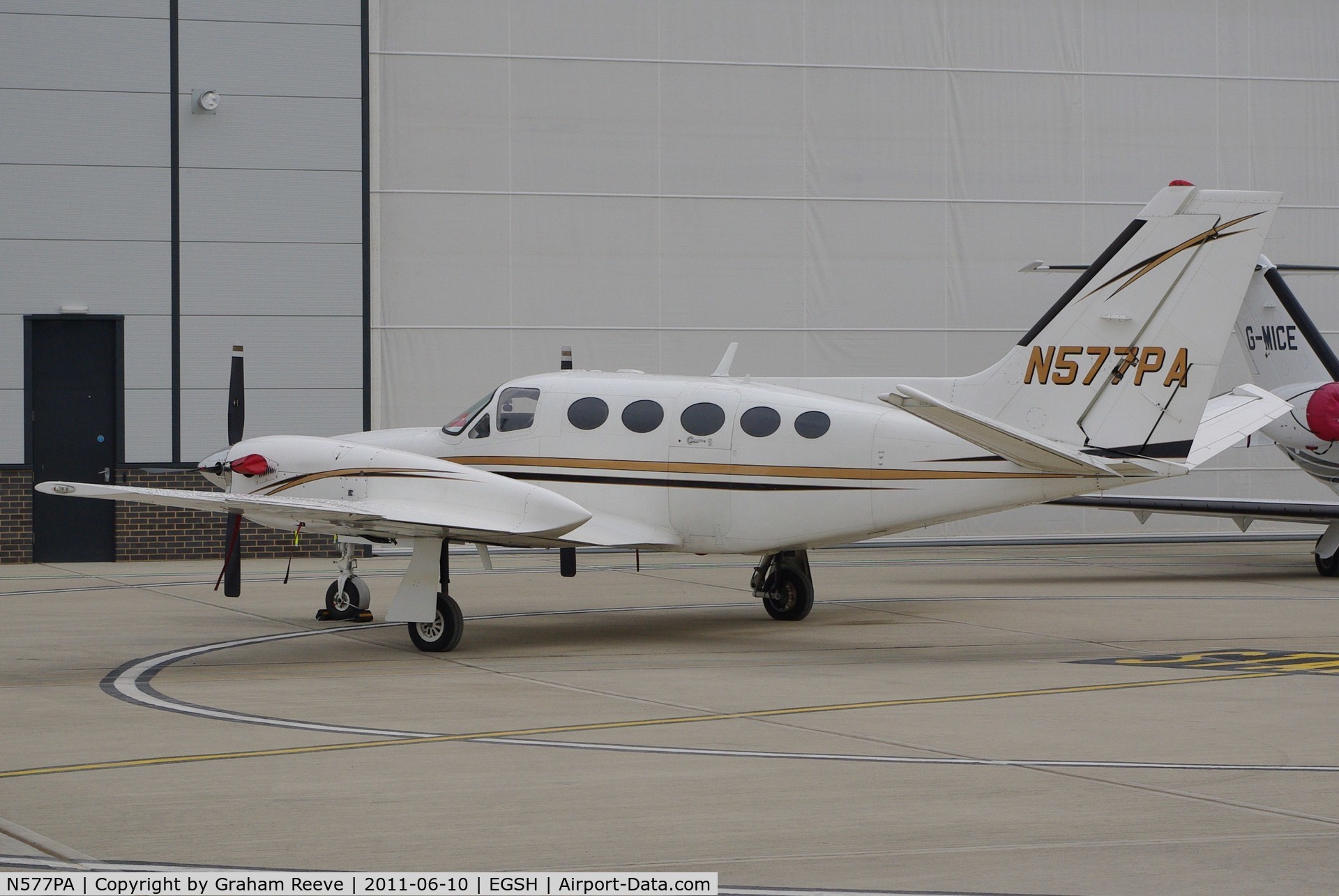 N577PA, 1984 Cessna 425 Conquest I C/N 425-0194, Parked at Norwich.