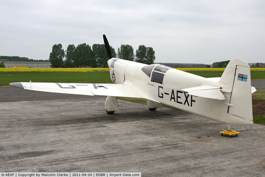 G-AEXF, 1936 Percival E-2H Mew Gull C/N E22, Percival P-6 Mew Gull at Breighton Airfield, UK in April 2011.