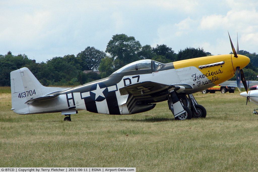 G-BTCD, 1944 North American P-51D Mustang C/N 122-39608, P-51D Mustang with  false code of 413704 - One of the aircraft at the 2011 Merlin Pageant held at Hucknall Airfield