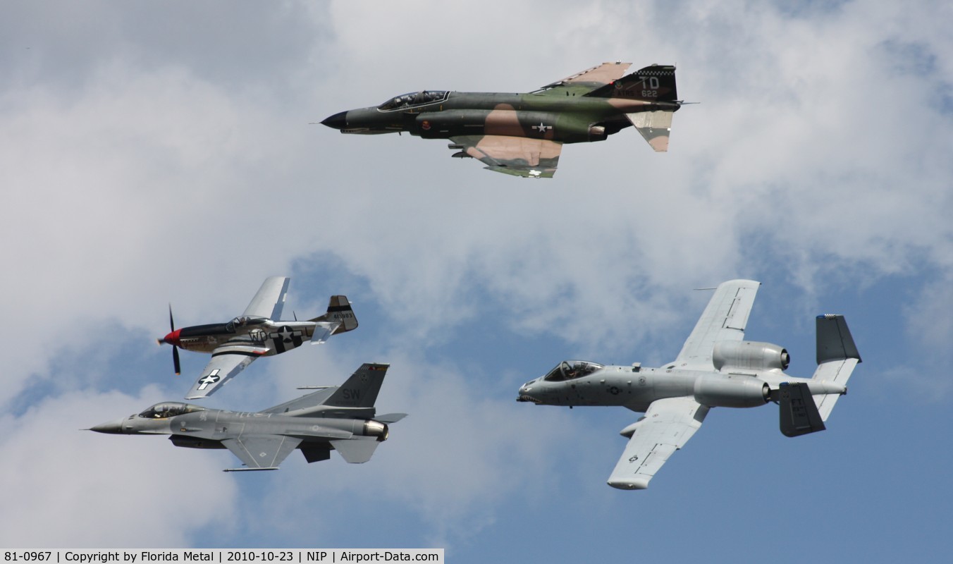 81-0967, 1981 Fairchild Republic A-10C Thunderbolt II C/N A10-0662, Heritage flight with F-4, F-16 and P-51