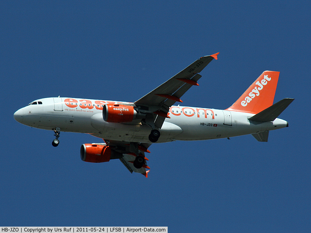HB-JZO, 2005 Airbus A319-111 C/N 2398, on final for runway 33