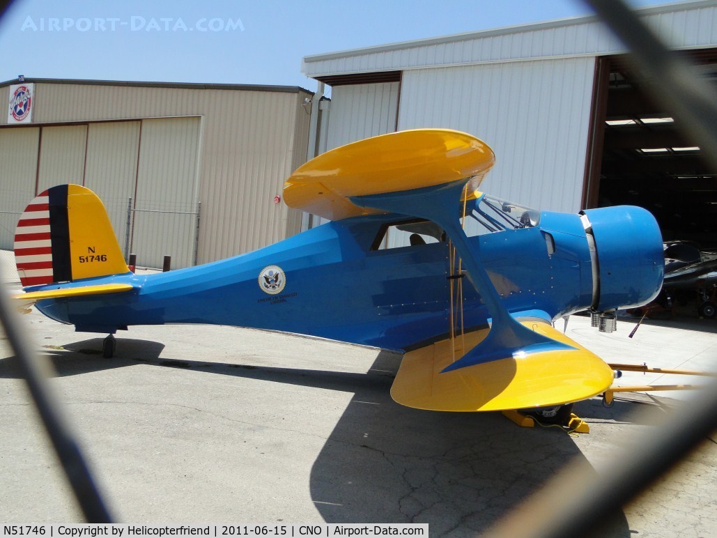 N51746, 1943 Beech D17S Staggerwing C/N 4890, Beech UC-43 Traveler 10842 (c/n 4890), parked outside Yank's Air Museum hanger