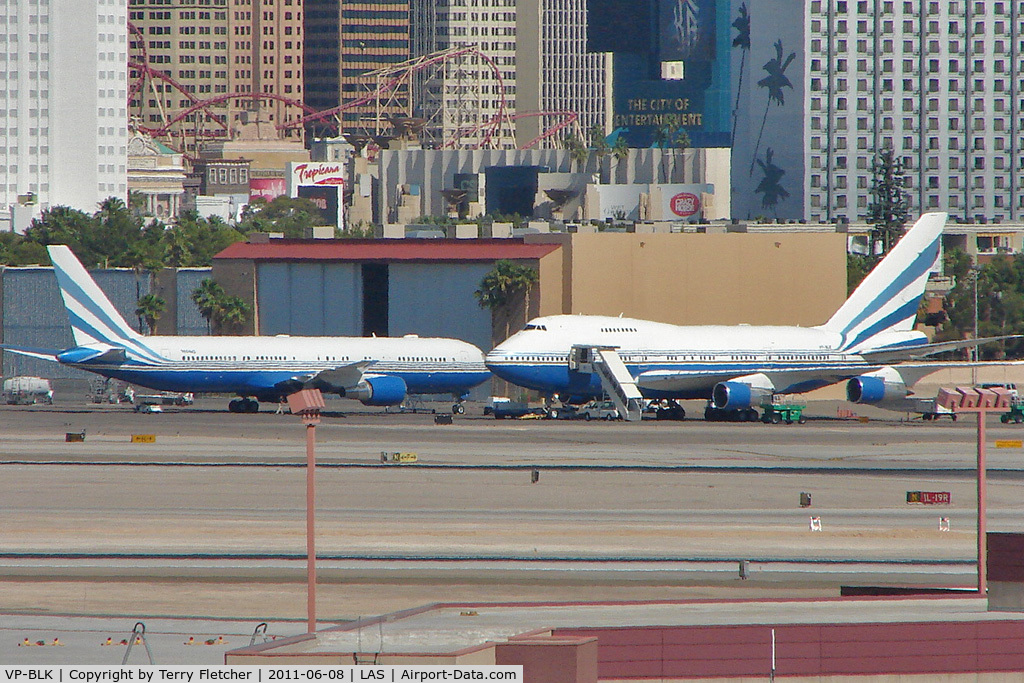 VP-BLK, 1979 Boeing 747SP-31 C/N 21961, 1979 Boeing 747SP-31, c/n: 21961/415 (right) and sister craft at Las Vegas