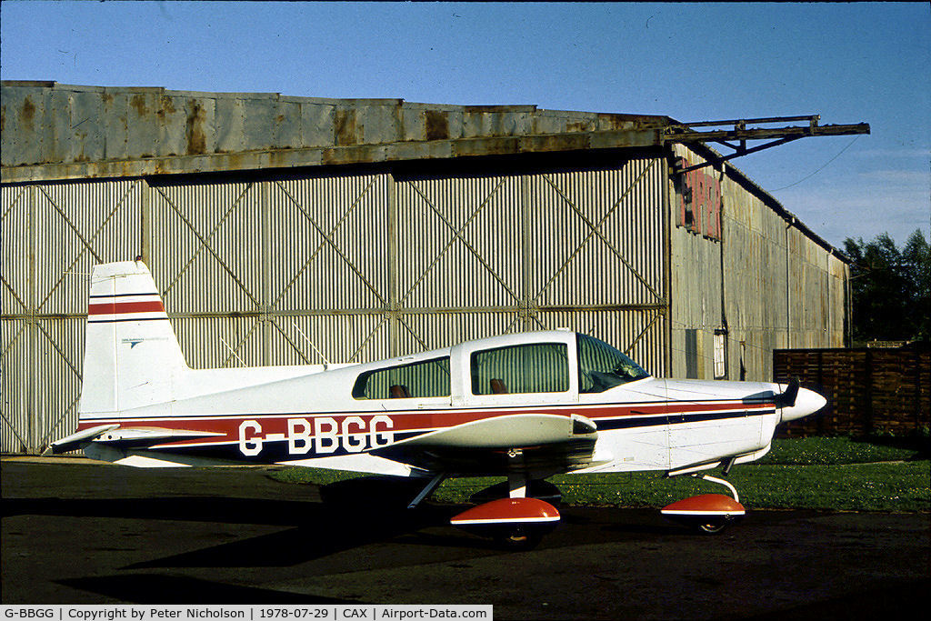 G-BBGG, 1973 Grumman American AA-5 Traveler C/N AA5-0429, AA-5 Traveller resident at Carlisle in the Summer of 1978.