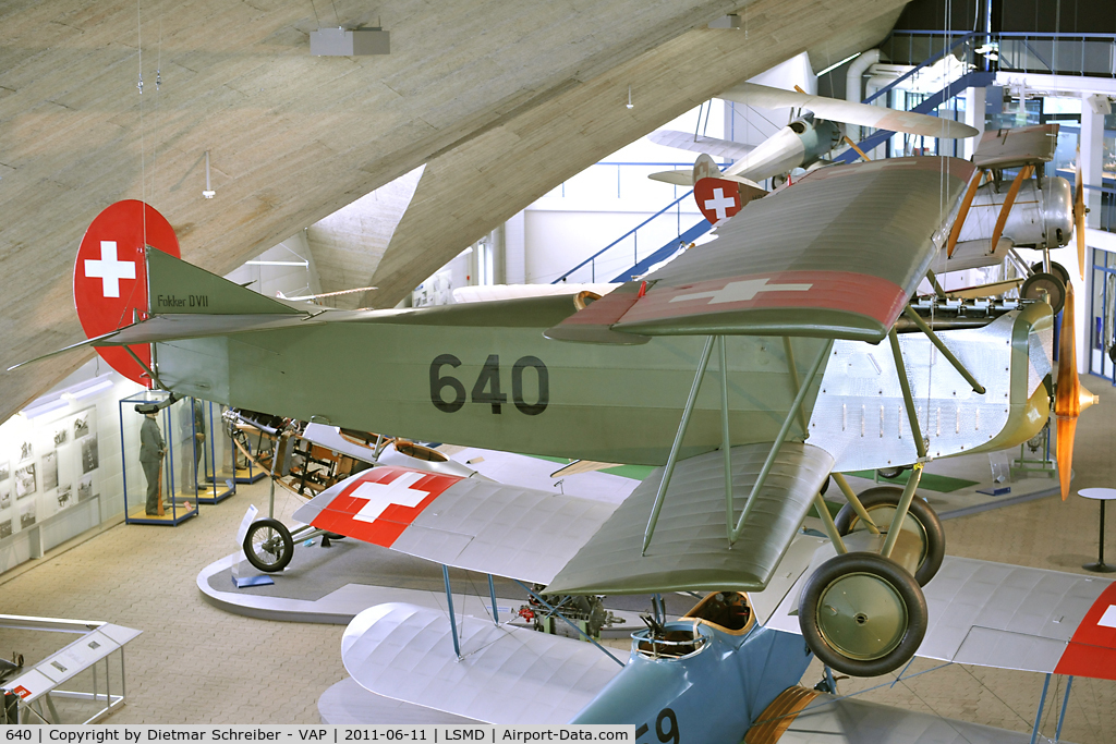 640, 1917 Fokker D-VII C/N Not found 640, Swiss Air Force Fokker D.VII