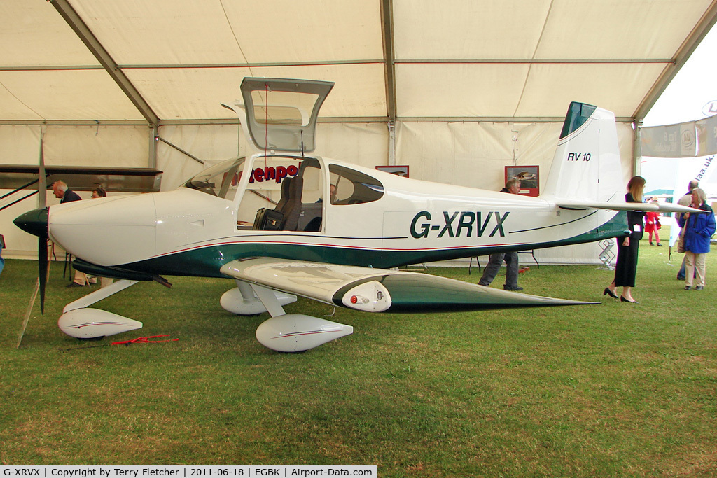 G-XRVX, 2006 Vans RV-10 C/N PFA 339-14592, 2006 Lamping Nk VANS RV-10, c/n: PFA 339-14592 exhibited at 2011 AeroExpo at Sywell
