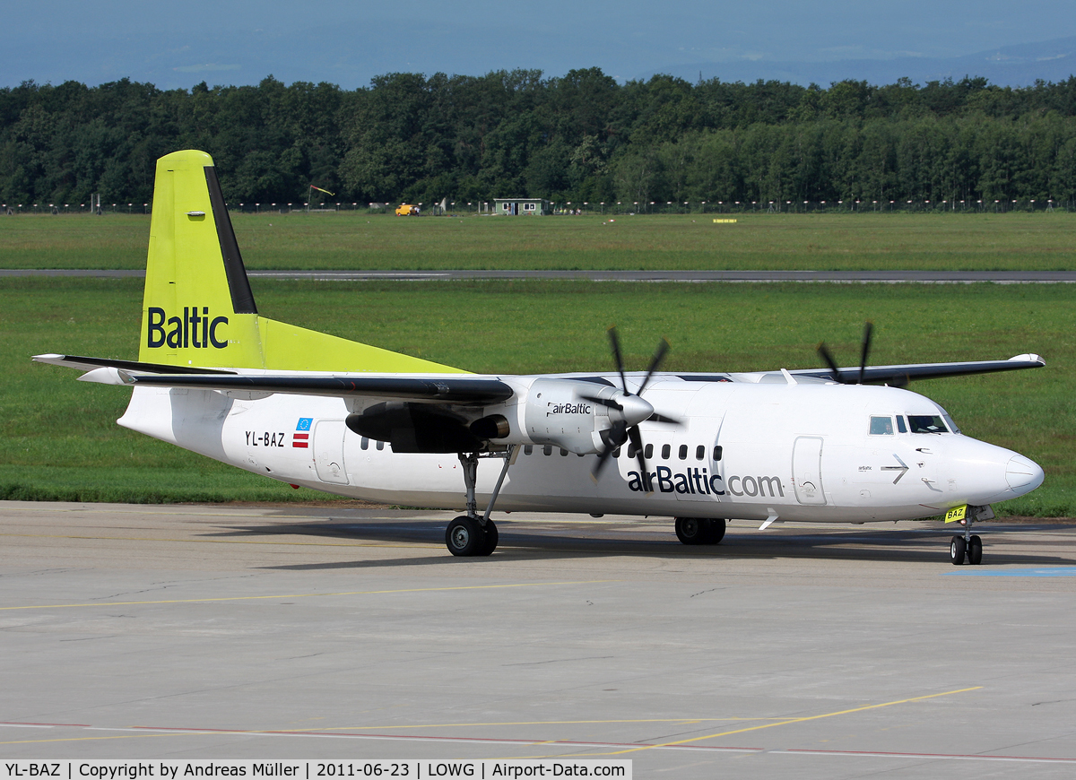 YL-BAZ, 1989 Fokker 50 C/N 20153, Arrived from Riga.