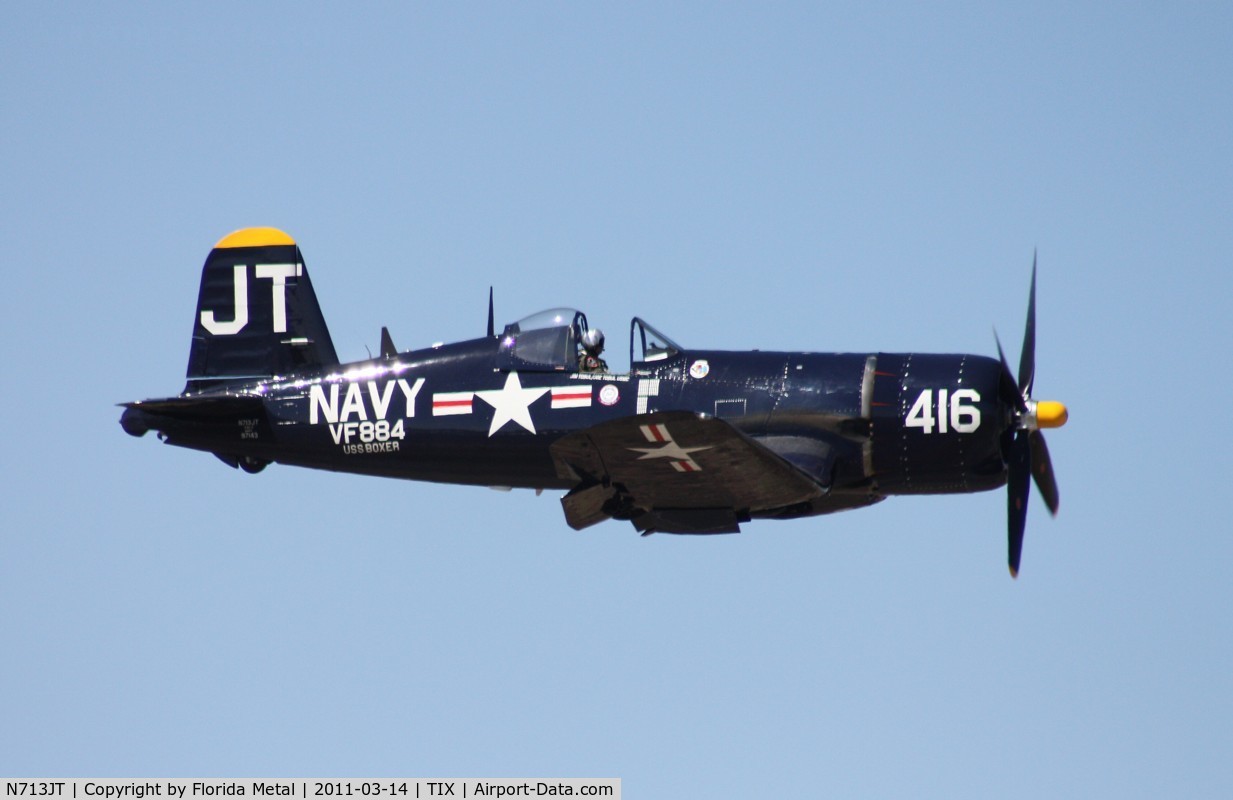 N713JT, 1945 Vought F4U-4B Corsair C/N 97143, F4U-4 Corsair