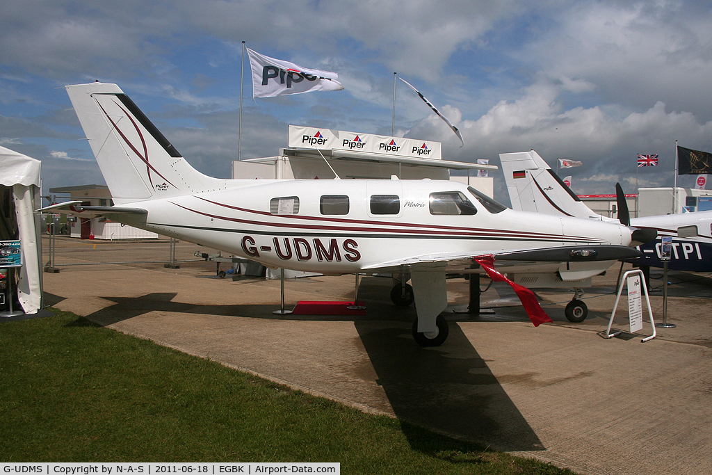 G-UDMS, 2008 Piper PA-46R-350T Malibu Matrix C/N 4692068, Aero Expo 2011 Static