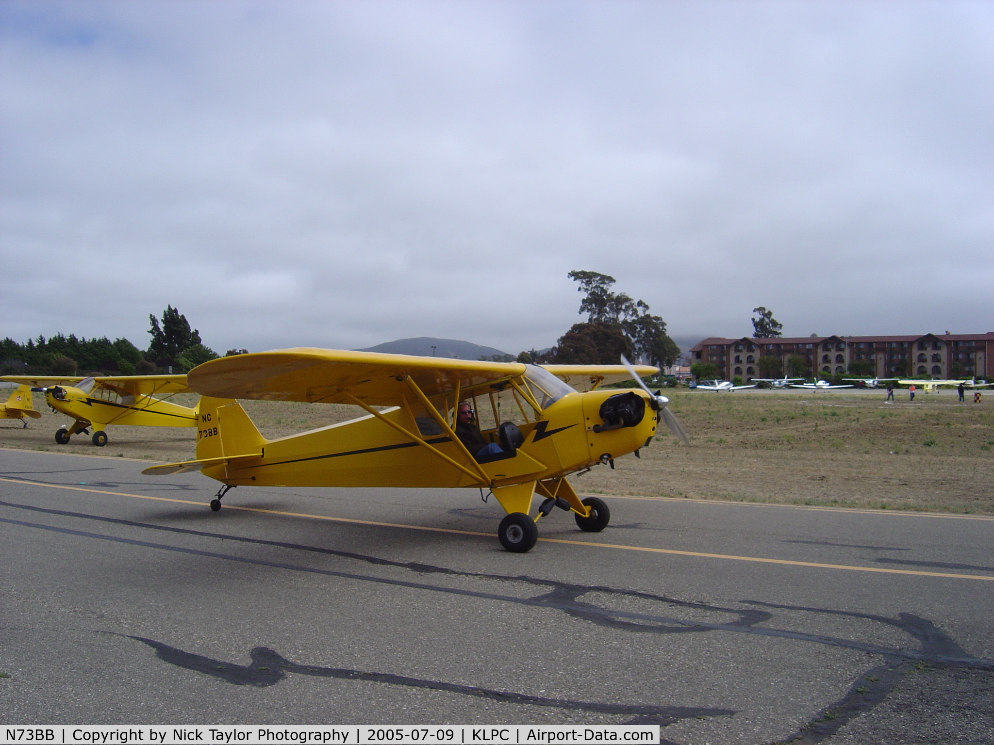 N73BB, 1946 Piper J3C-65 Cub Cub C/N 15553, On display at the Lompoc Piper Cub Fly-in