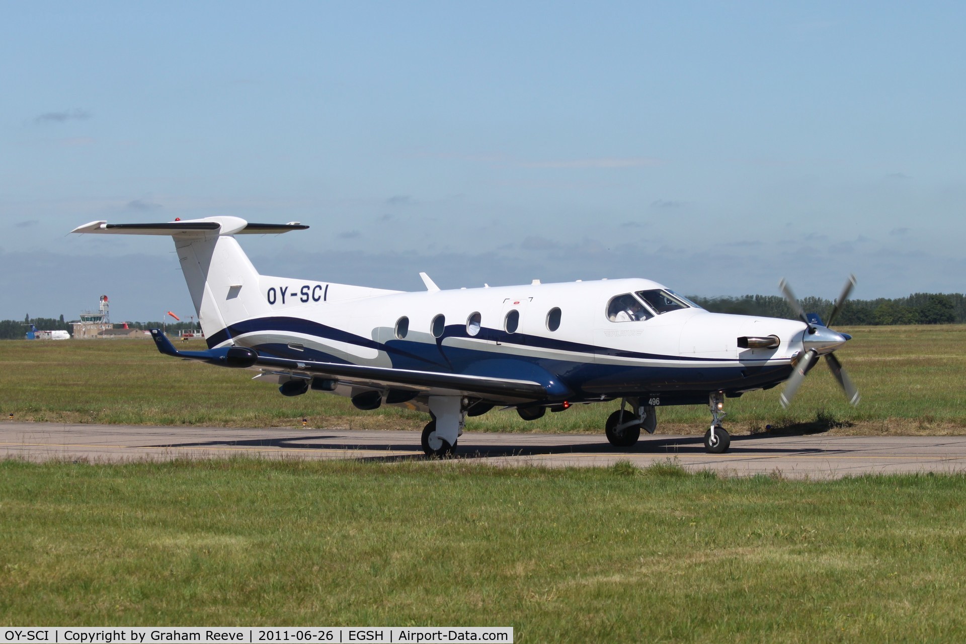 OY-SCI, 2003 Pilatus PC-12/45 C/N 496, About to depart.