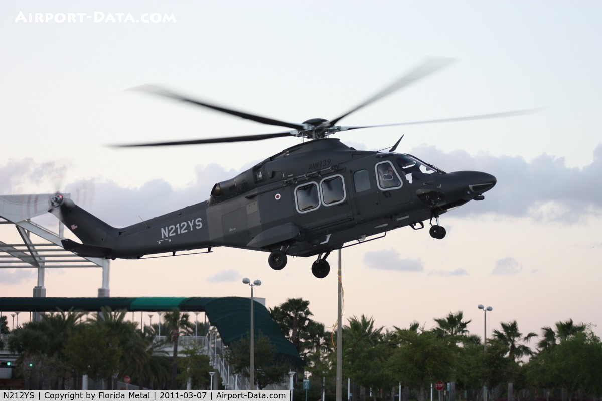 N212YS, AgustaWestland AW-139 C/N 41237, AW139 military prototype leaving Heliexpo Orlando