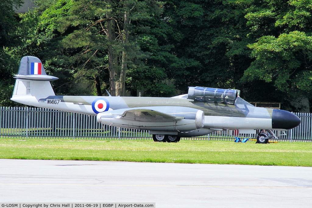 G-LOSM, 1952 Gloster Meteor NF.11 C/N S4/U/2342, prior to its display at the Cotswold Airshow