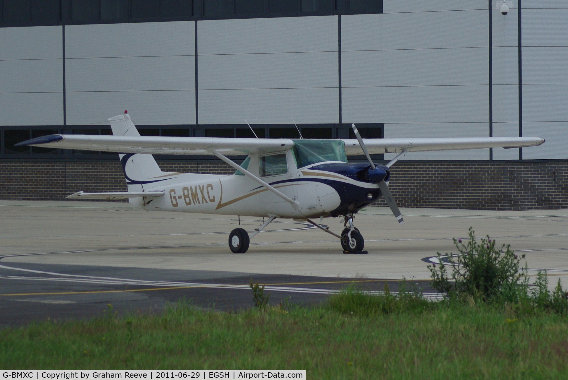 G-BMXC, 1977 Cessna 152 C/N 152-80416, Parked at Norwich.