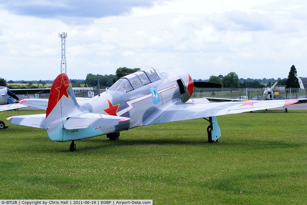 G-BTUB, 1956 Let C-11 (Yak-11) C/N 172623, on static display at the Cotswold Airshow