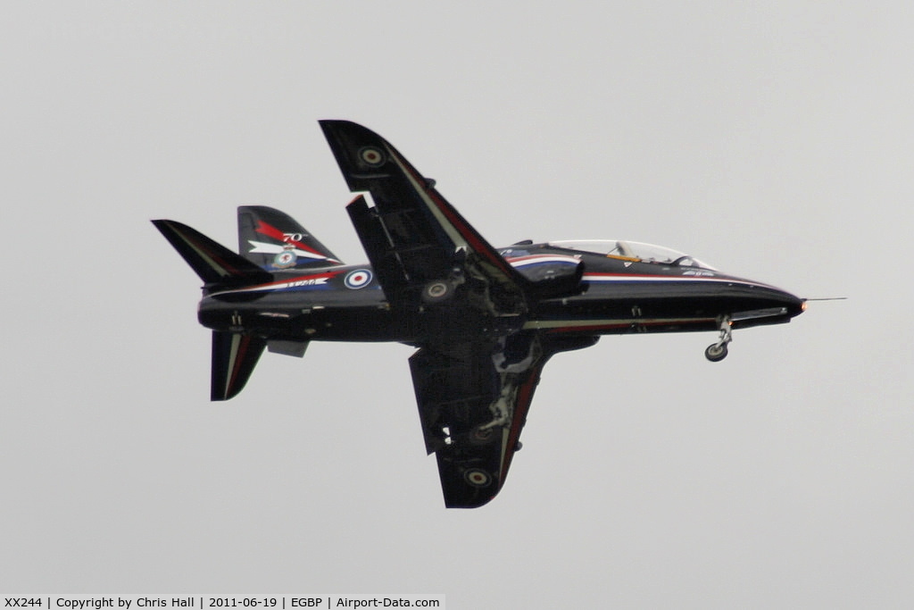 XX244, 1978 Hawker Siddeley Hawk T.1 C/N 080/312080, 2011 solo display Hawk displaying at the Cotswold Airshow