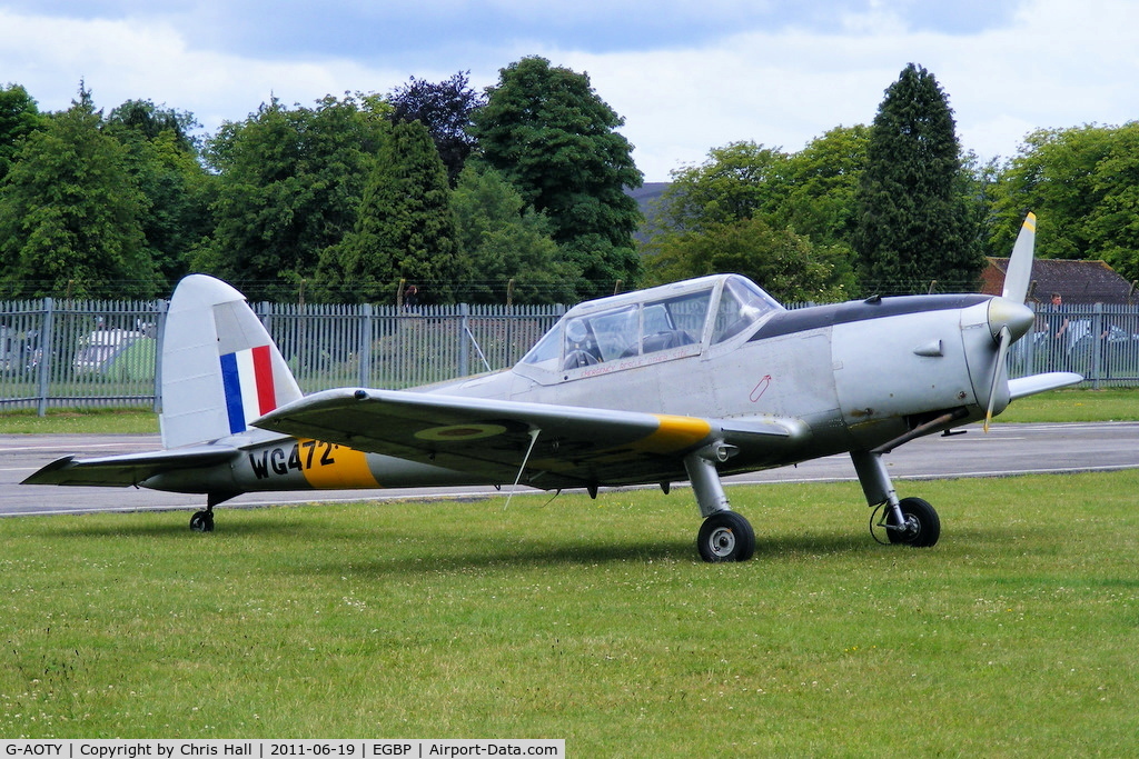 G-AOTY, 1951 De Havilland DHC-1 Chipmunk 22A C/N C1/0522, on static display at the Cotswold Airshow