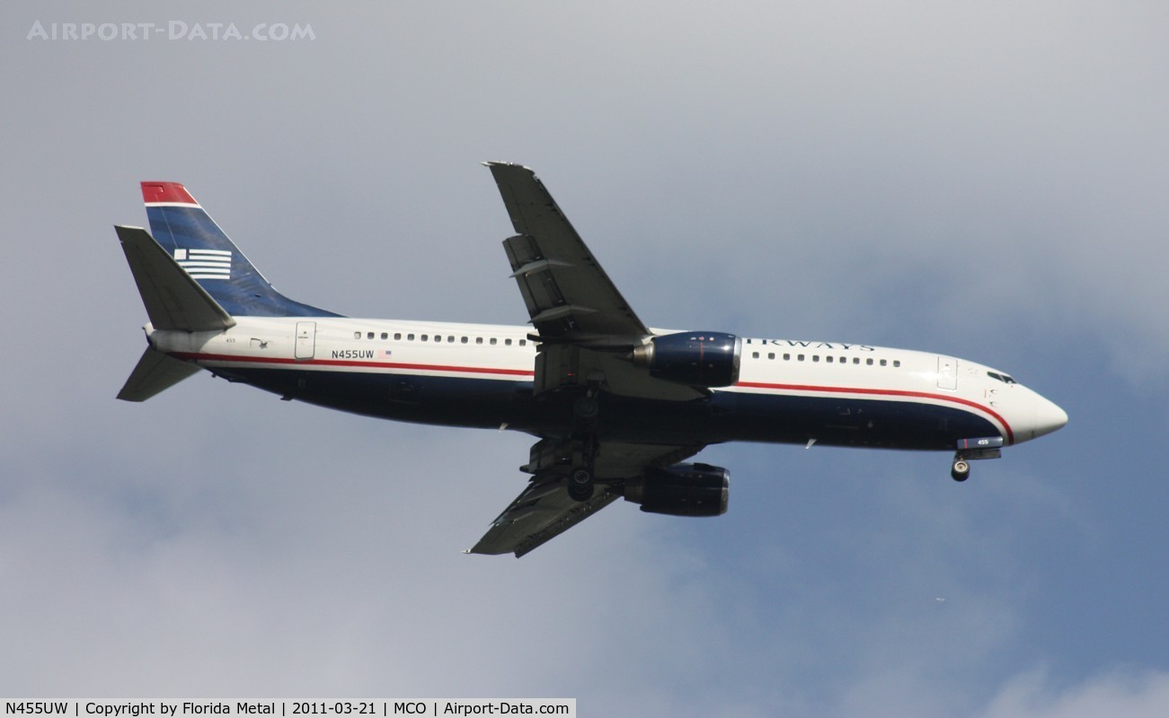 N455UW, 1991 Boeing 737-4B7 C/N 24997, US Airways 737