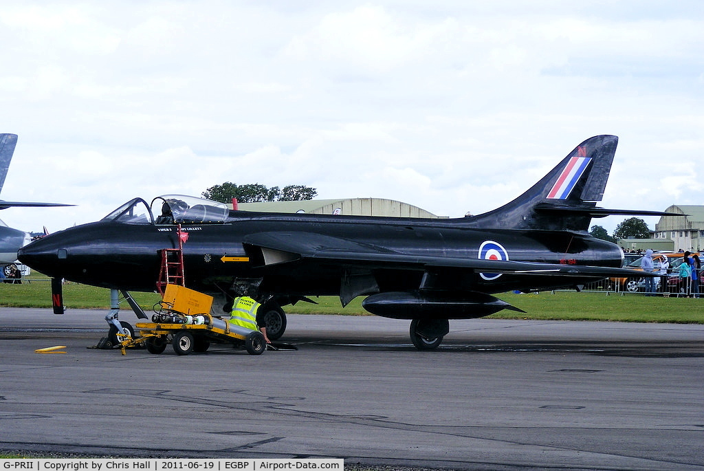 G-PRII, 1955 Hawker Hunter PR.11 C/N 41H-670690, parked on the flight line prior to its display at the Cotswold Airshow