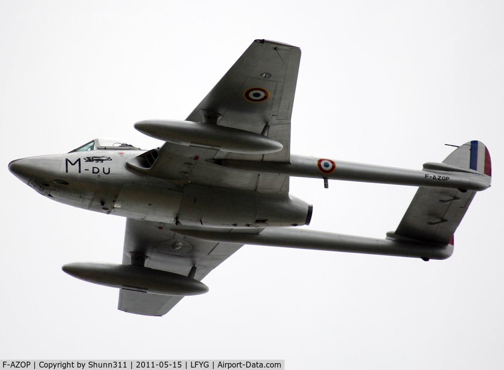 F-AZOP, De Havilland (FFA) Vampire FB.6 (DH-100) C/N 701, During LFYG Airshow 2011