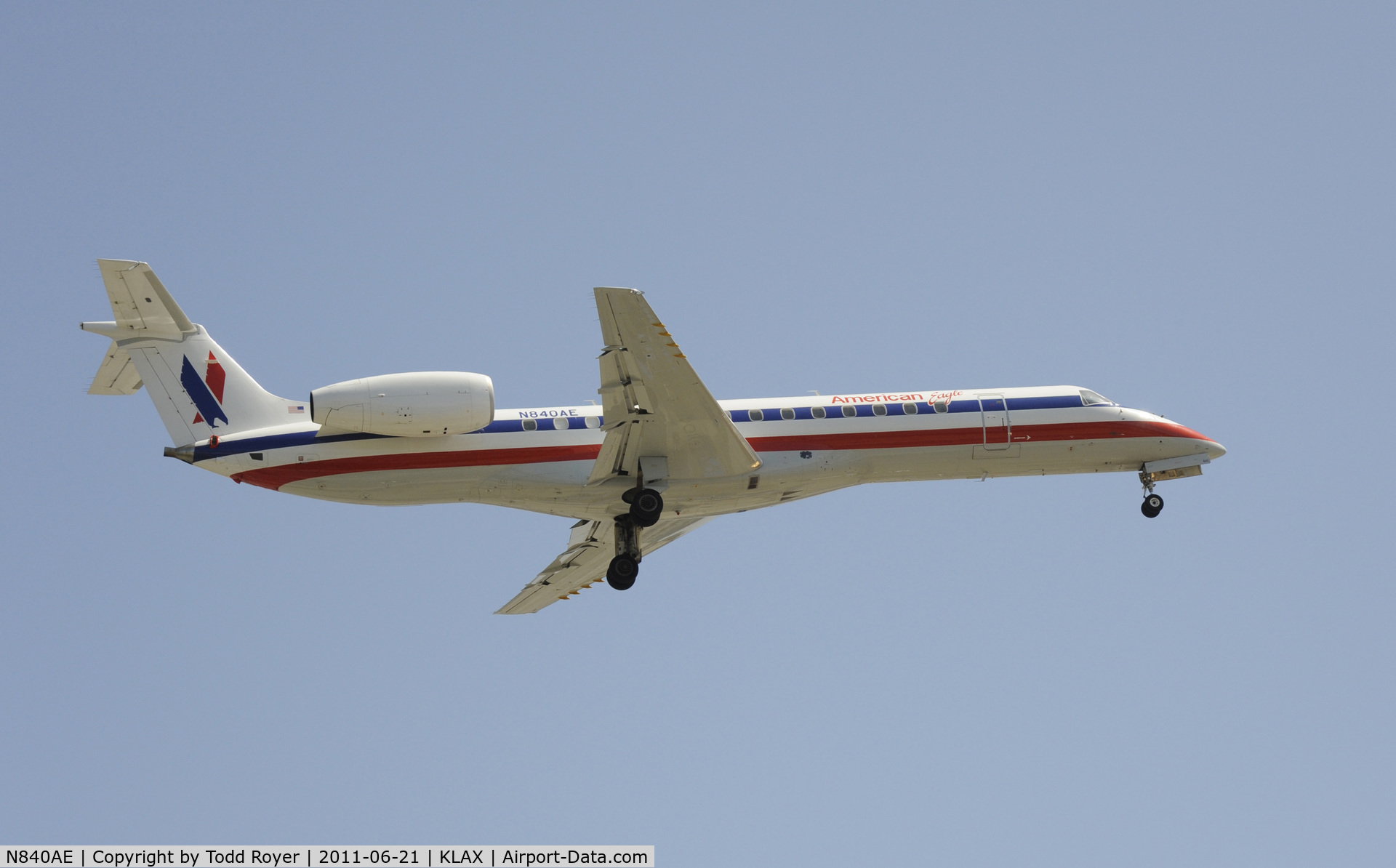 N840AE, 2002 Embraer ERJ-140LR (EMB-135KL) C/N 145656, LAnding at LAX