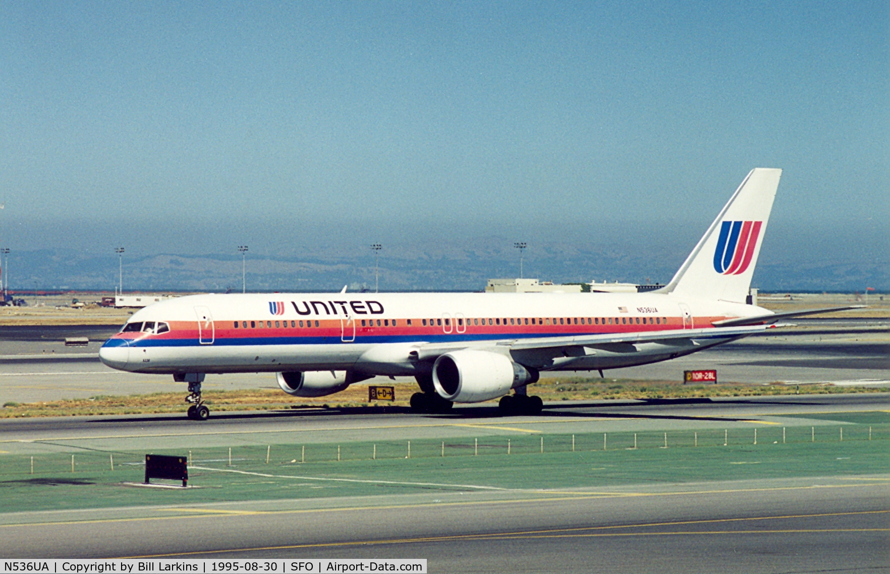 N536UA, 1991 Boeing 757-222 C/N 25156, 536 when the colors were bight and beautiful.