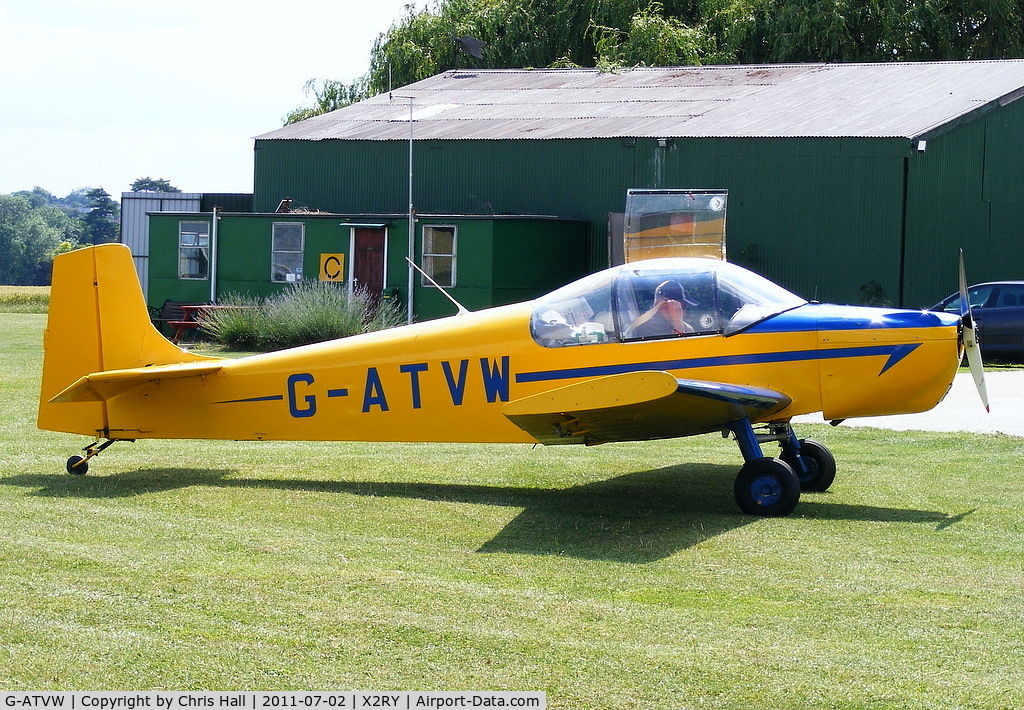 G-ATVW, 1966 Druine D-62B Condor C/N RAE/615, returning home from the Air Britain fly-in at North Weald