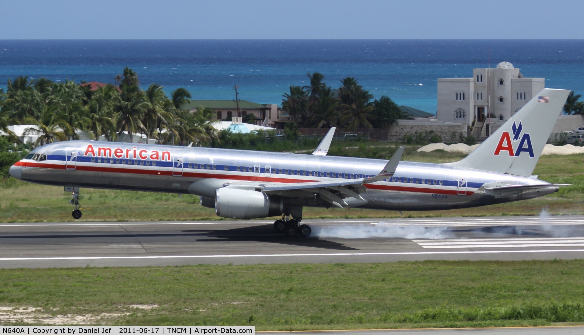 N640A, 1991 Boeing 757-223 C/N 24598, American airlines landing at TNCM