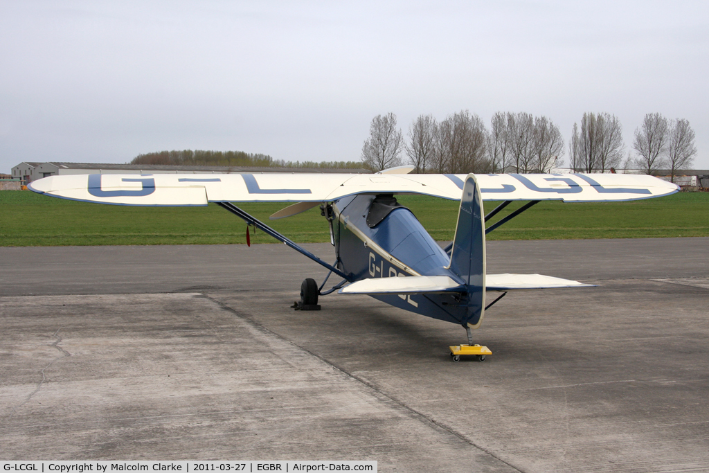 G-LCGL, 1993 Comper CLA7 Swift Replica C/N PFA 103-11089, Comper Swift Replica at Breighton Airfield in March 2011.