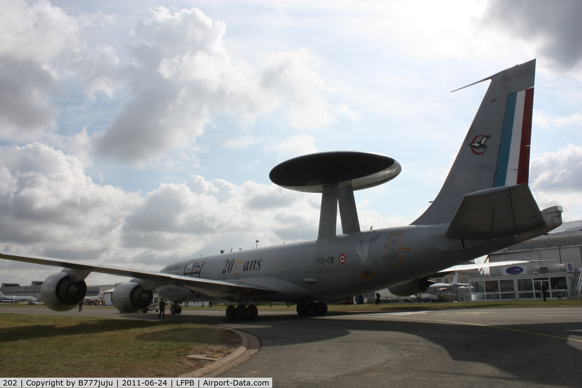 202, 1990 Boeing E-3F (707-300) Sentry C/N 24116, on display at SIAE 2011