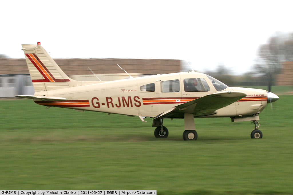 G-RJMS, 1978 Piper PA-28R-201 Cherokee Arrow III C/N 28R-7837059, Piper PA-28R-201 at Breighton Airfield in March 2011.
