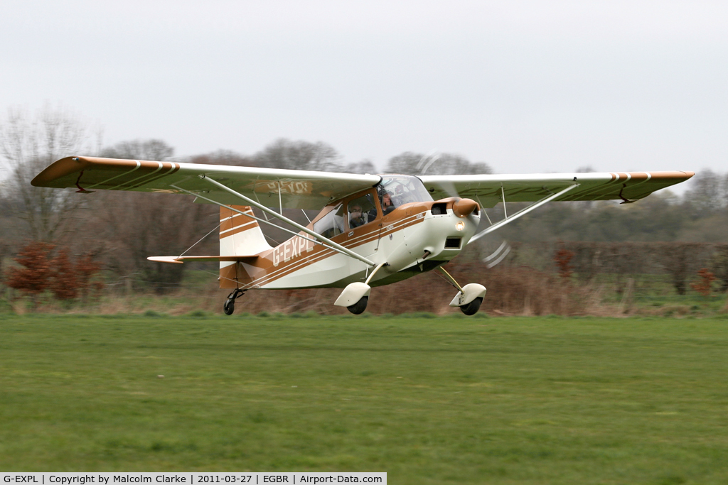 G-EXPL, 1996 Champion 7GCBC Explorer C/N 1220-96, Champion 7GCBC Citabria at Breighton Airfield in March 2011.