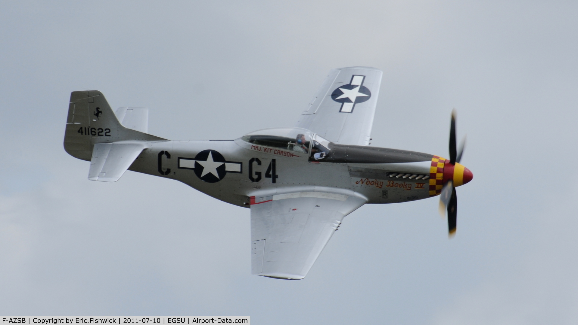 F-AZSB, 1944 North American P-51D Mustang C/N 122-40967, 42. F-AZSB at another excellent Flying Legends Air Show (July 2011)