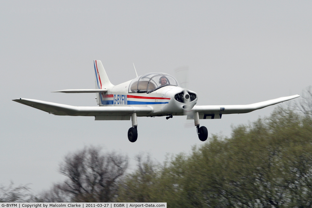 G-BYFM, 2000 Jodel DR-1050 M1 Excellence Replica C/N PFA 304-13237, CEA DR-1050M-1 Sicile Record at Breighton Airfield in March 2011.