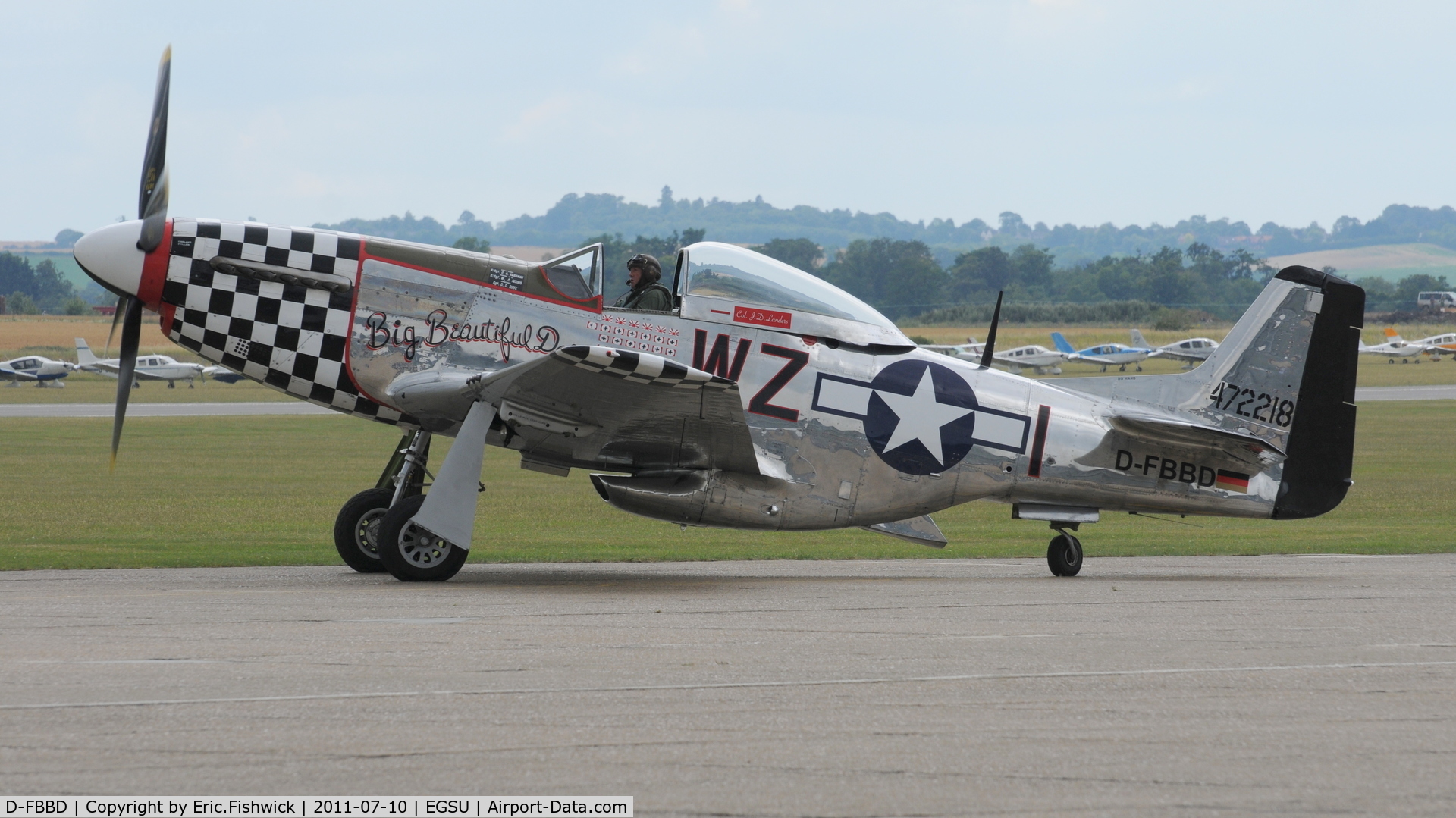 D-FBBD, 1951 Commonwealth CA-18 Mustang 22 (P-51D) C/N CACM-192-1517, 1. D-FBBD at Flying Legends Air Show (July 2011)