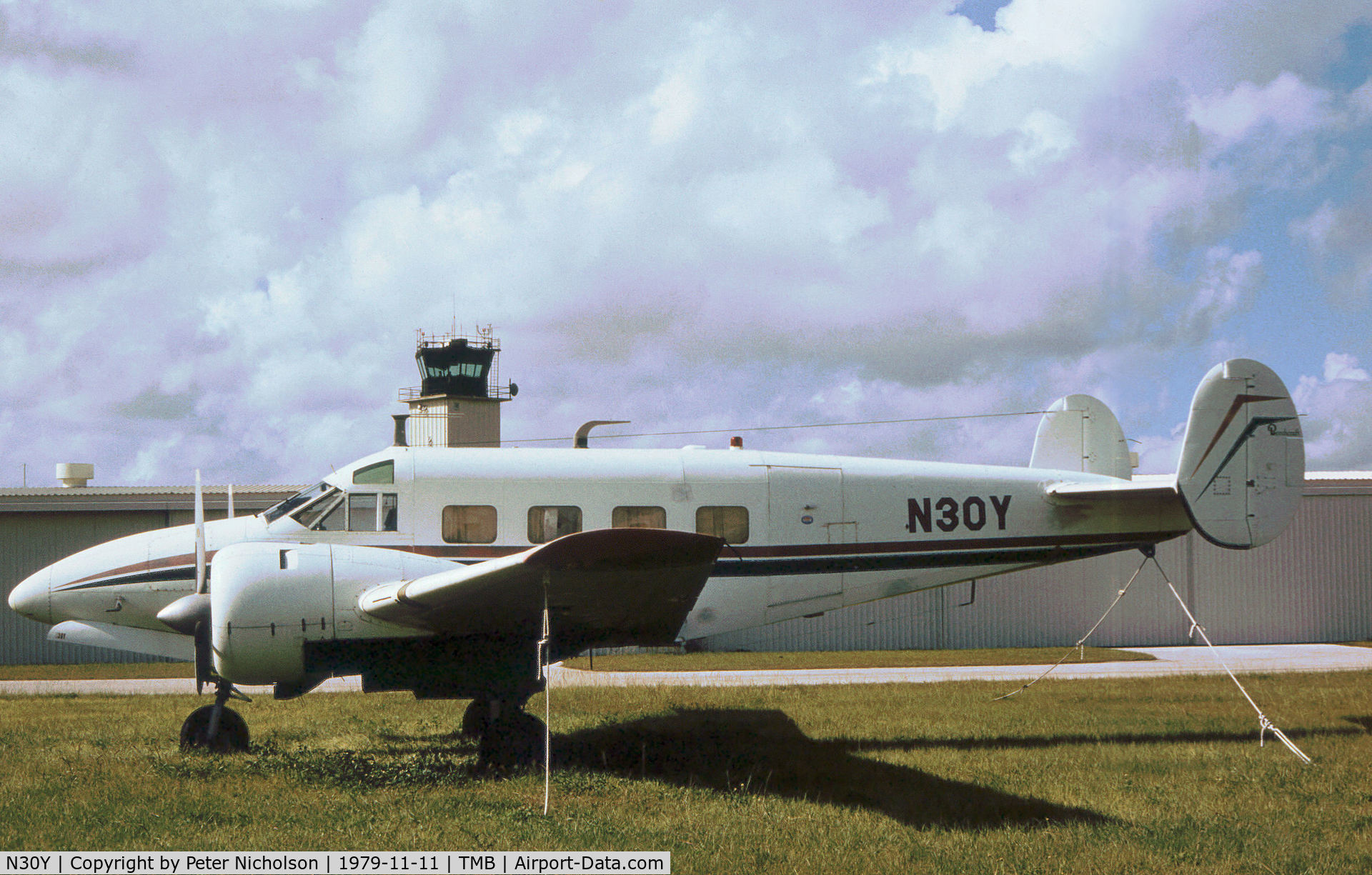 N30Y, Beech E18S C/N BA93, Beech E18S seen at New Tamiami in Noember 1979.