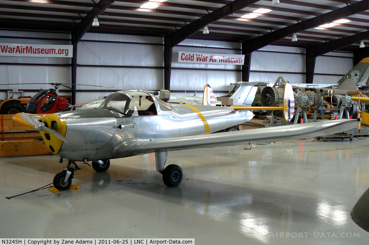 N3245H, 1946 Erco 415C Ercoupe C/N 3870, In the Cold War Air Museum hanger at Lancaster Municipal Airport