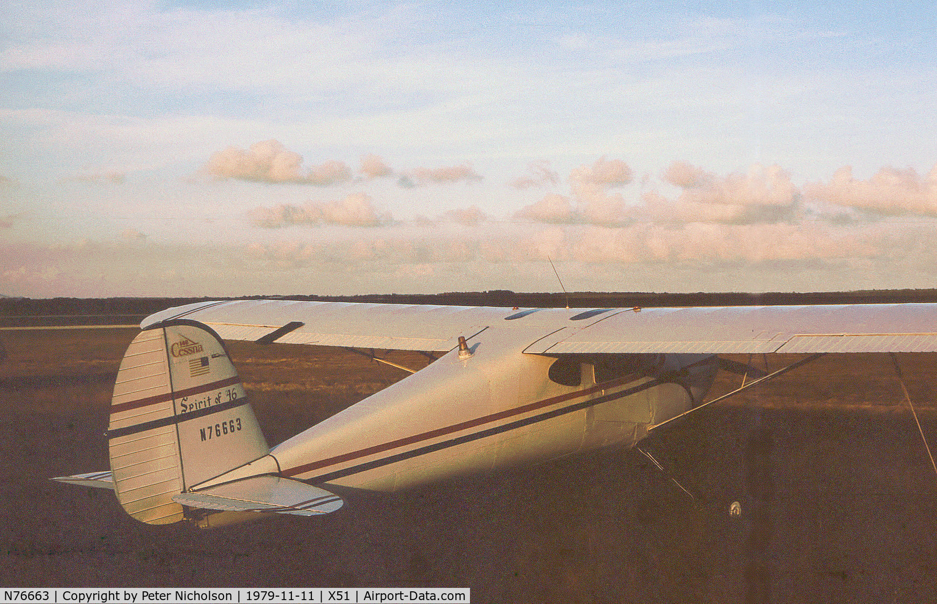 N76663, 1946 Cessna 140 C/N 11103, Cessna 140 as seen at Homestead General in November 1979.