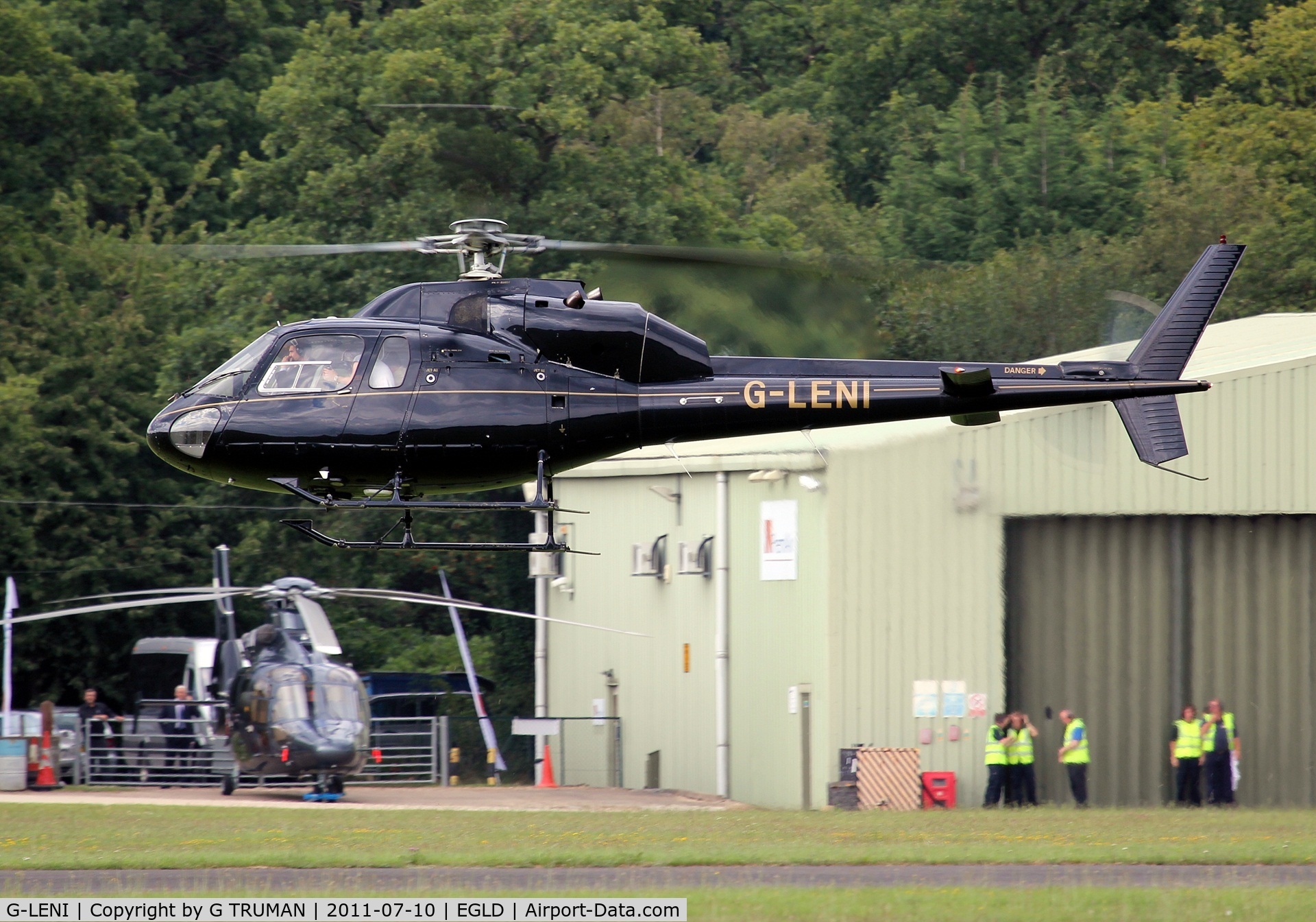 G-LENI, 1984 Aerospatiale AS-355F-1 Twin Squirrel C/N 5311, Arriving from Silverstone after the 2011 British Grand Prix