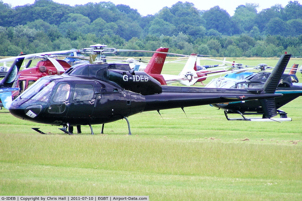 G-IDEB, 1982 Aerospatiale AS-355F-1 Twin Ecureuil C/N 5192, being used for ferrying race fans to the British F1 Grand Prix at Silverstone