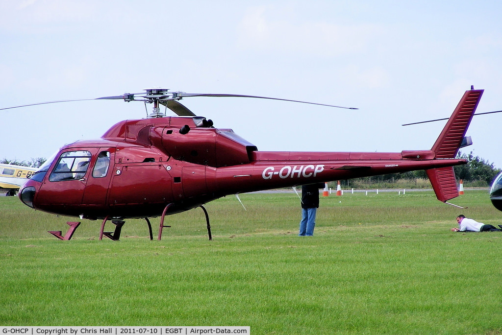 G-OHCP, 1982 Aérospatiale AS-355F-1 Ecureuil 2 C/N 5249, being used for ferrying race fans to the British F1 Grand Prix at Silverstone