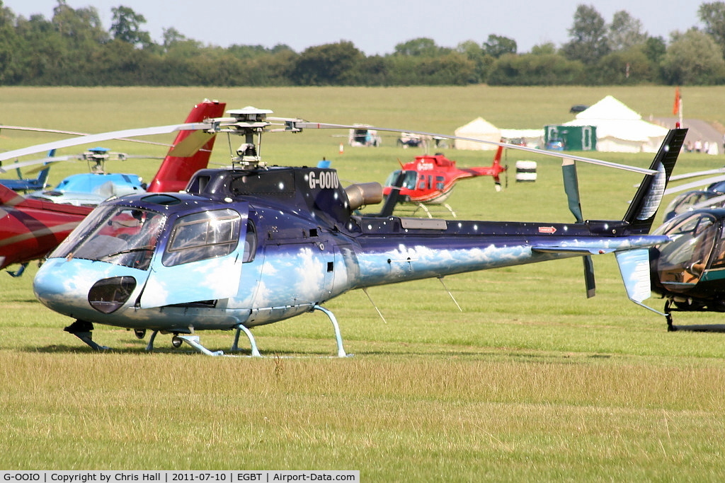 G-OOIO, 2001 Eurocopter AS-350B-3 Ecureuil Ecureuil C/N 3463, being used for ferrying race fans to the British F1 Grand Prix at Silverstone